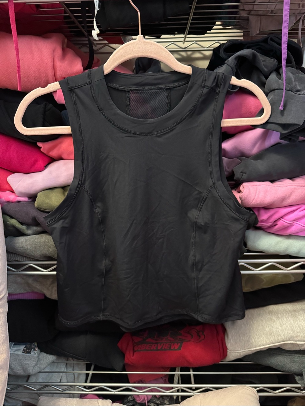 Lululemon black, mesh back, waist length size 8